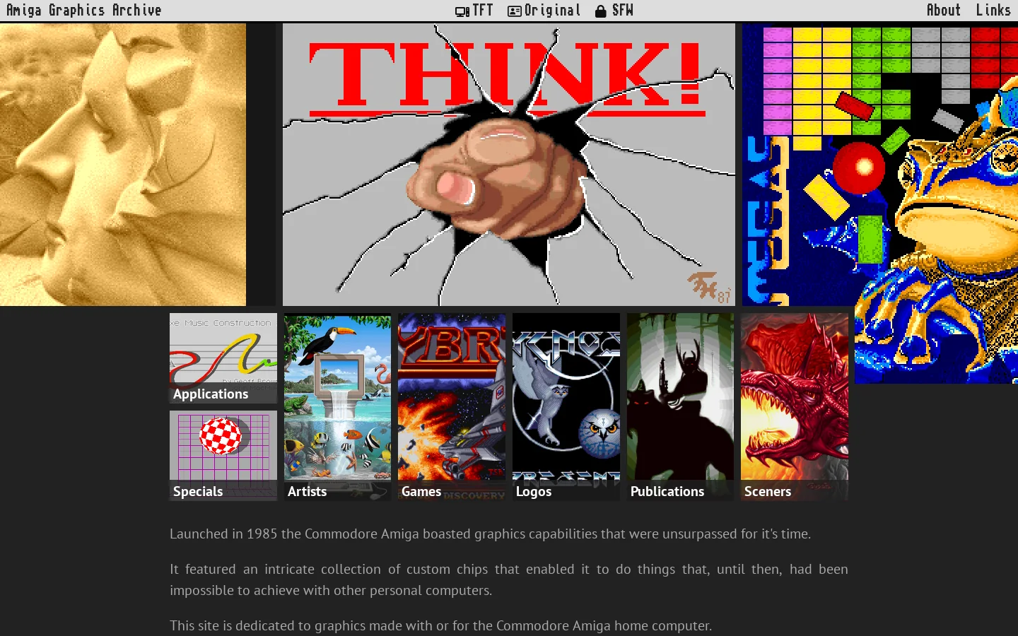 Amiga Graphics Archive Homepage screenshot