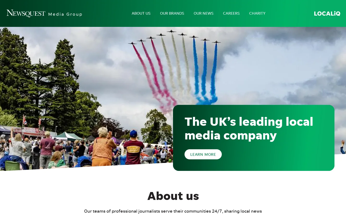 Newsquest Media Group Homepage screenshot