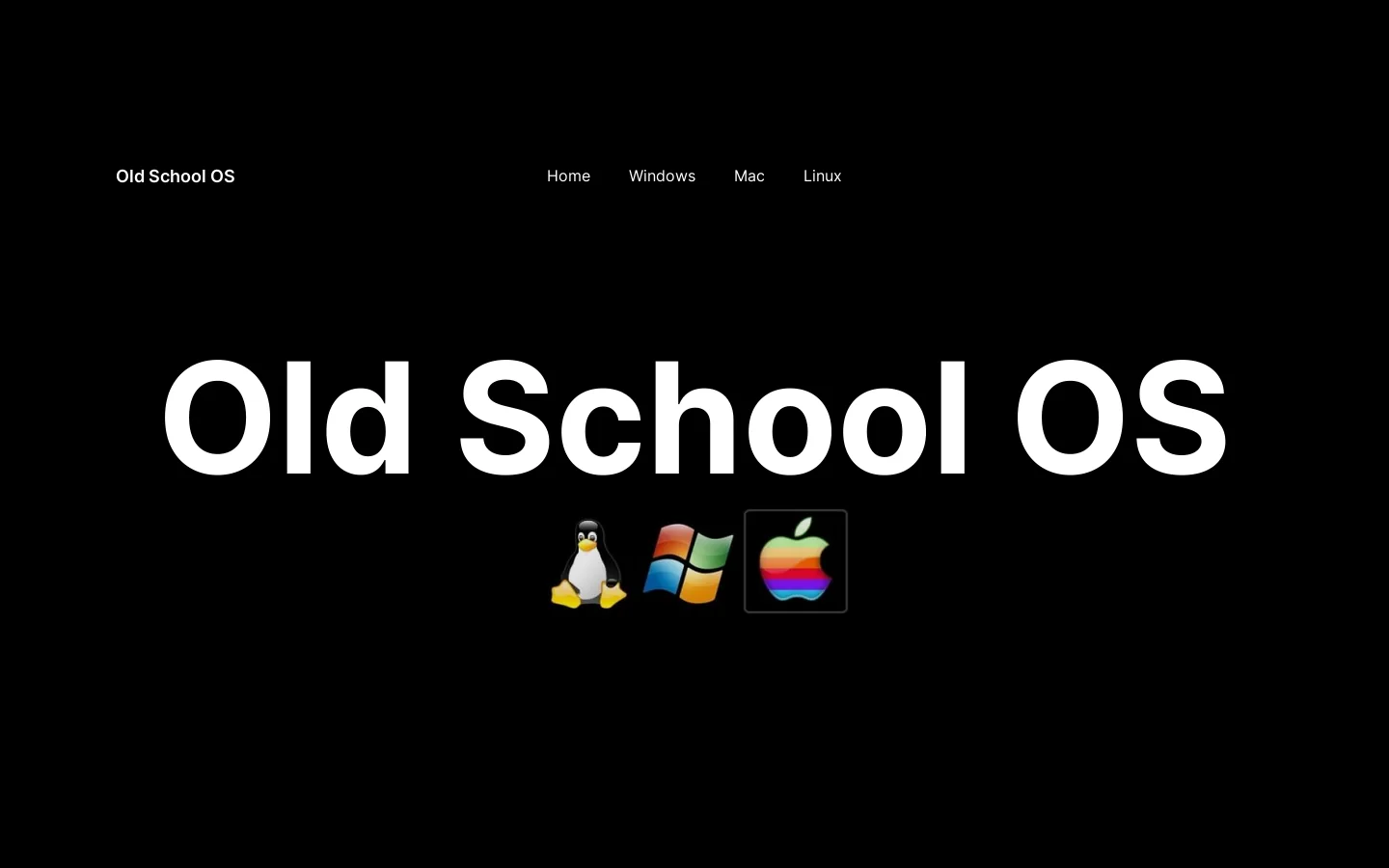 Old School OS Homepage screenshot