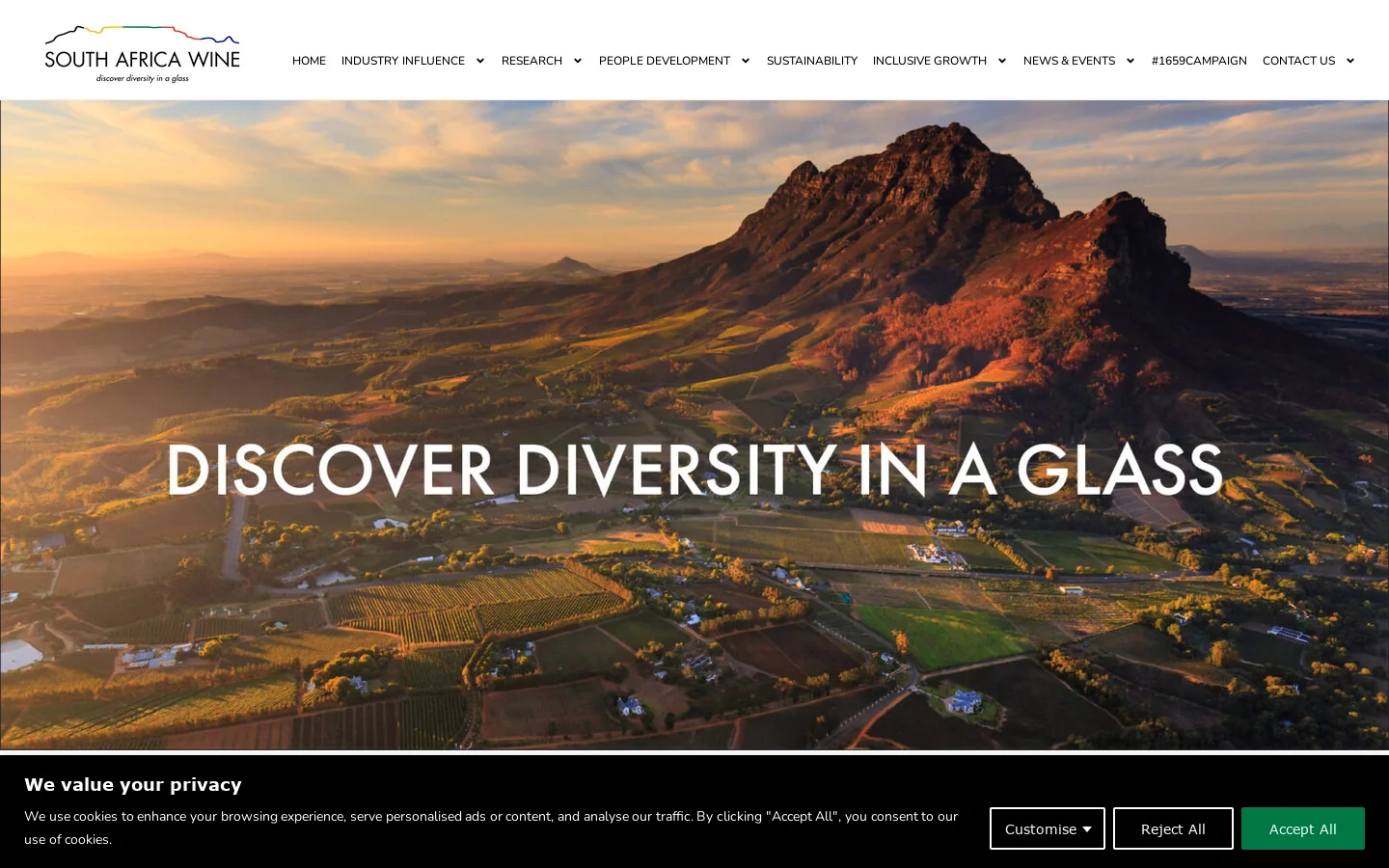 South Africa Wine Homepage screenshot