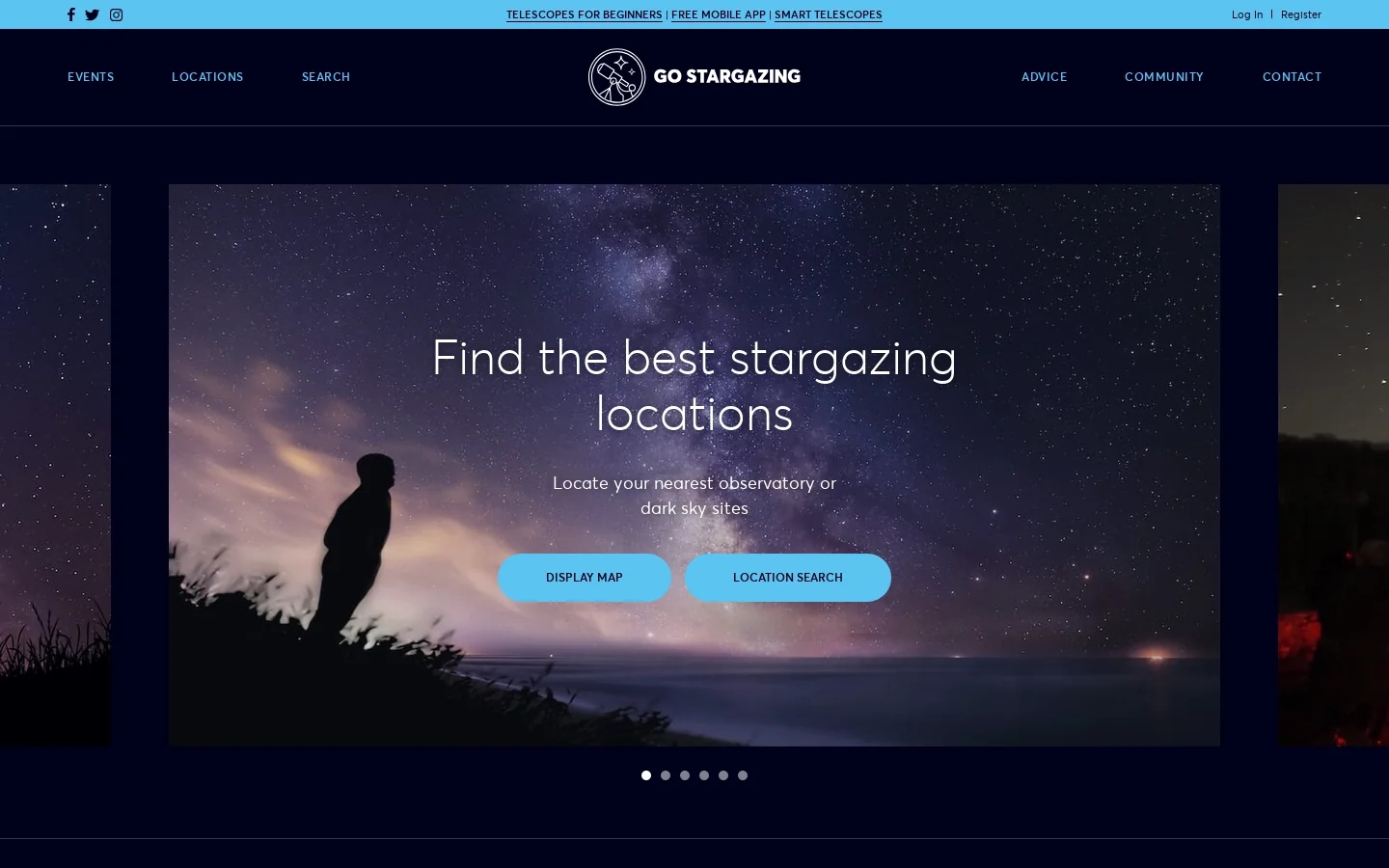 Go Stargazing Homepage screenshot