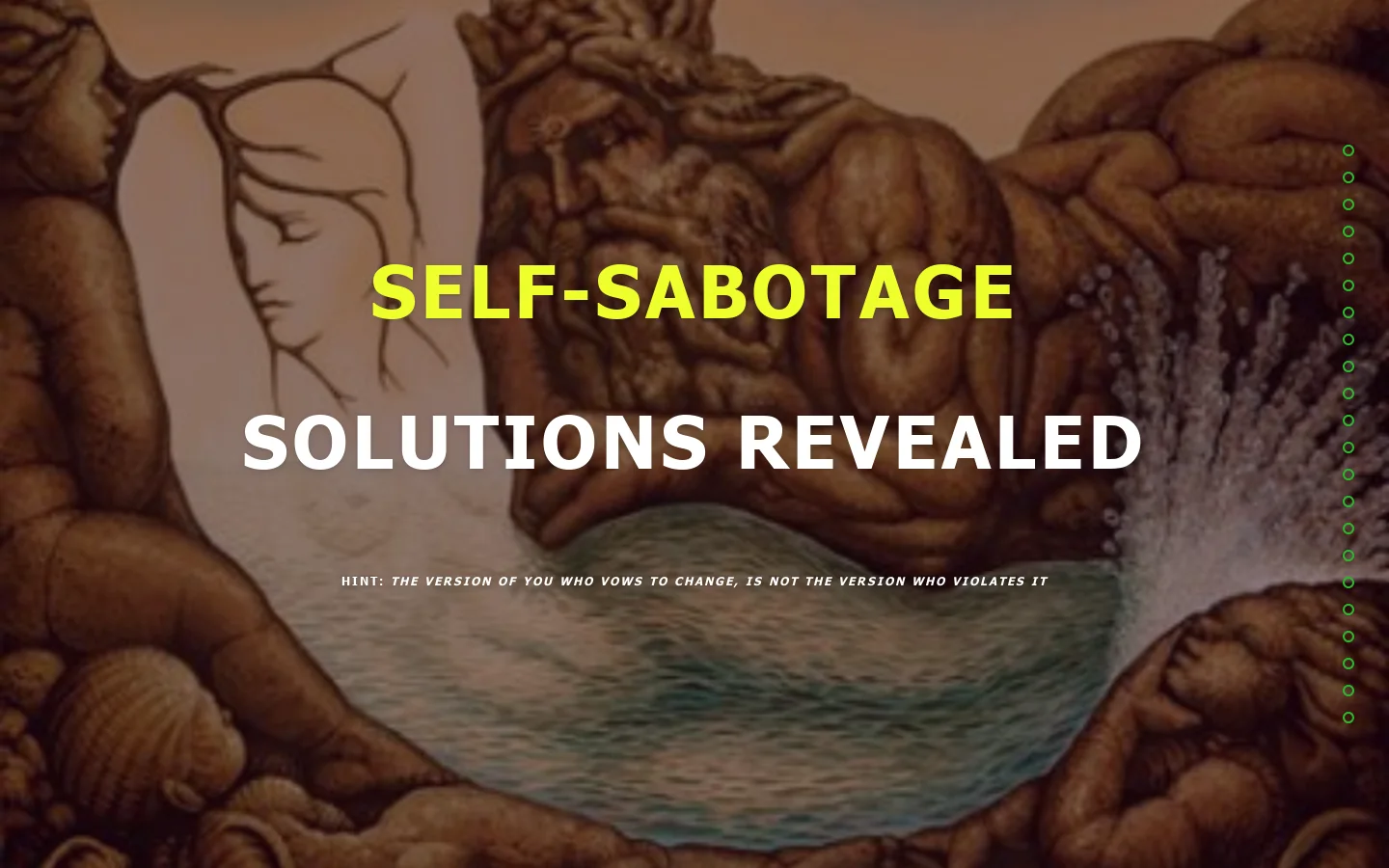 the puzzle of voluntary self-sabotage has a solution! – An invitation to know yourself by researching the sequence of cause-and-effect from both the outside and the inside Homepage screenshot