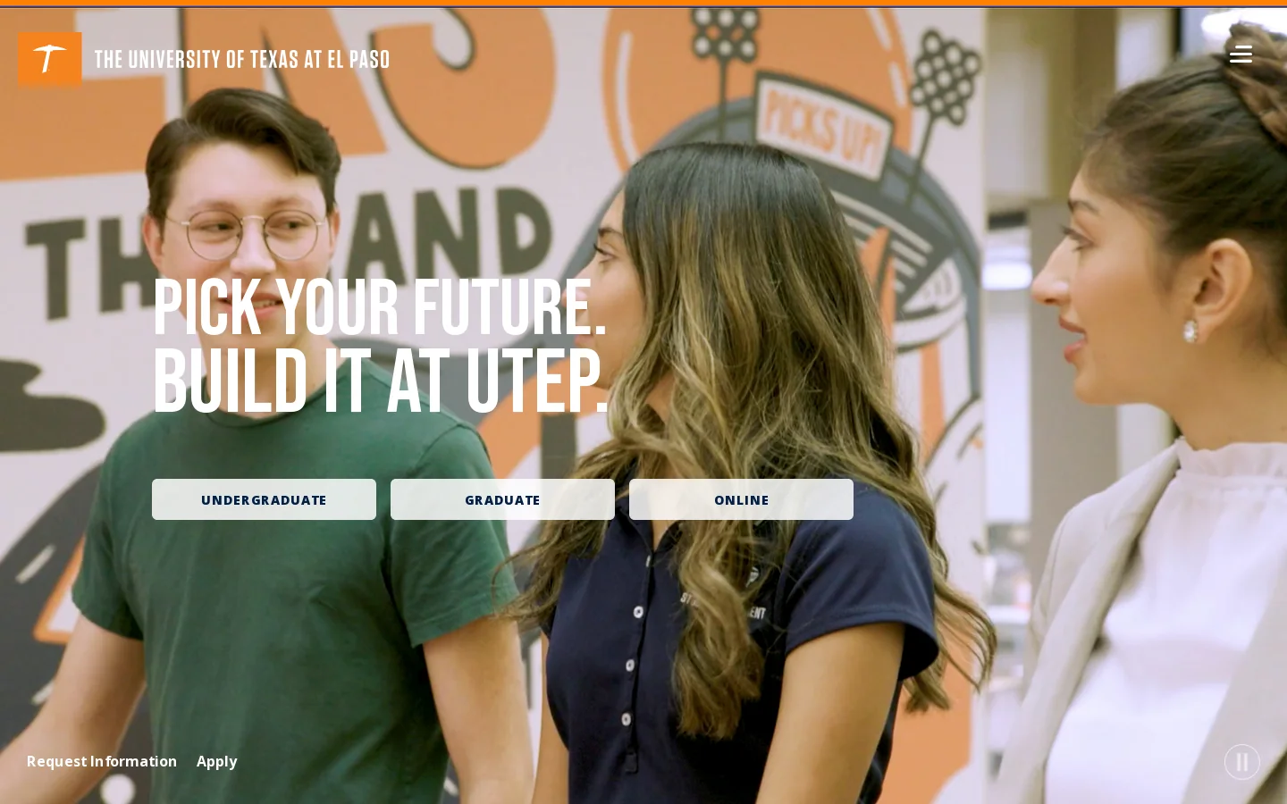 UTEP Homepage screenshot