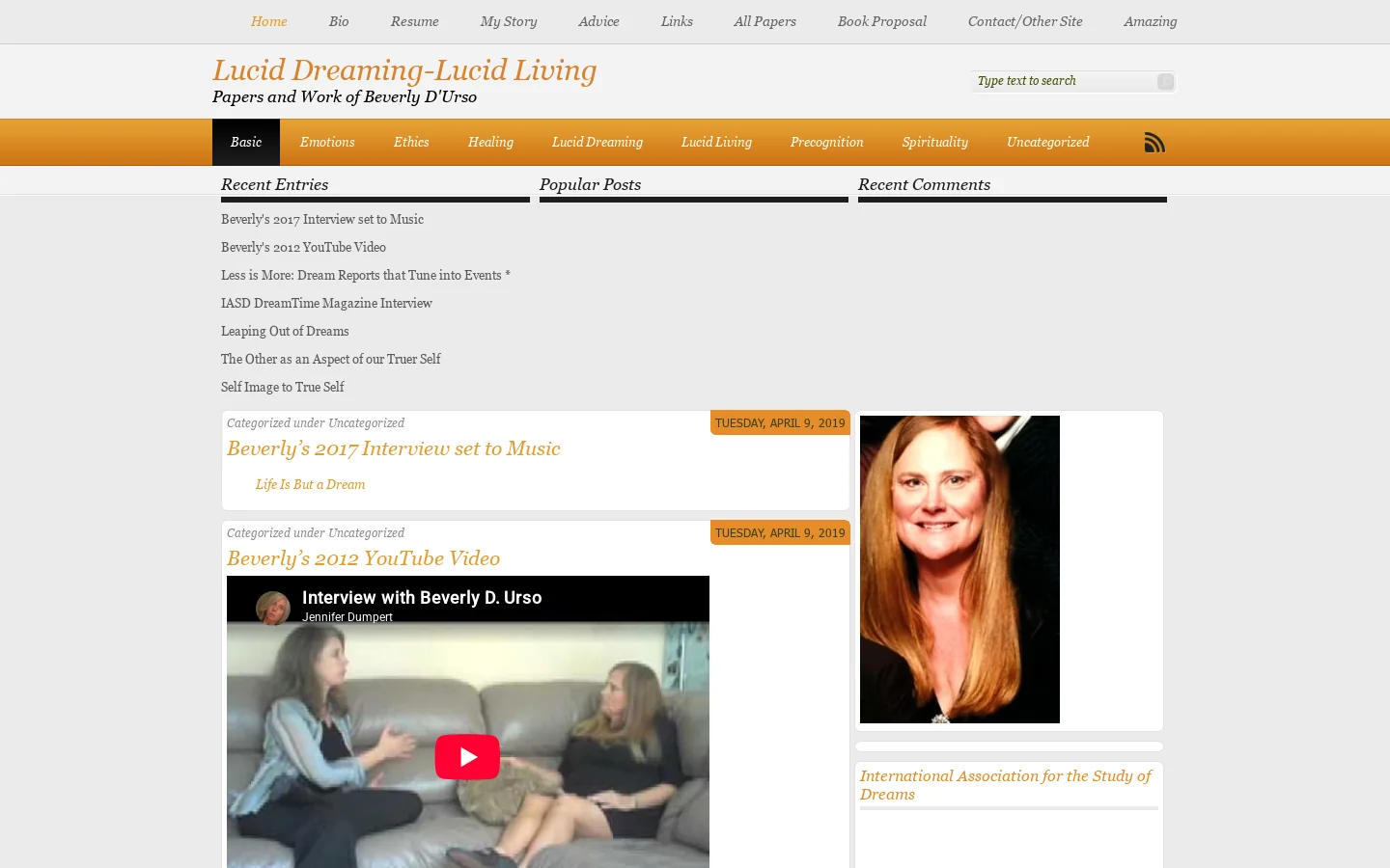 Lucid Dreaming-Lucid Living Homepage screenshot