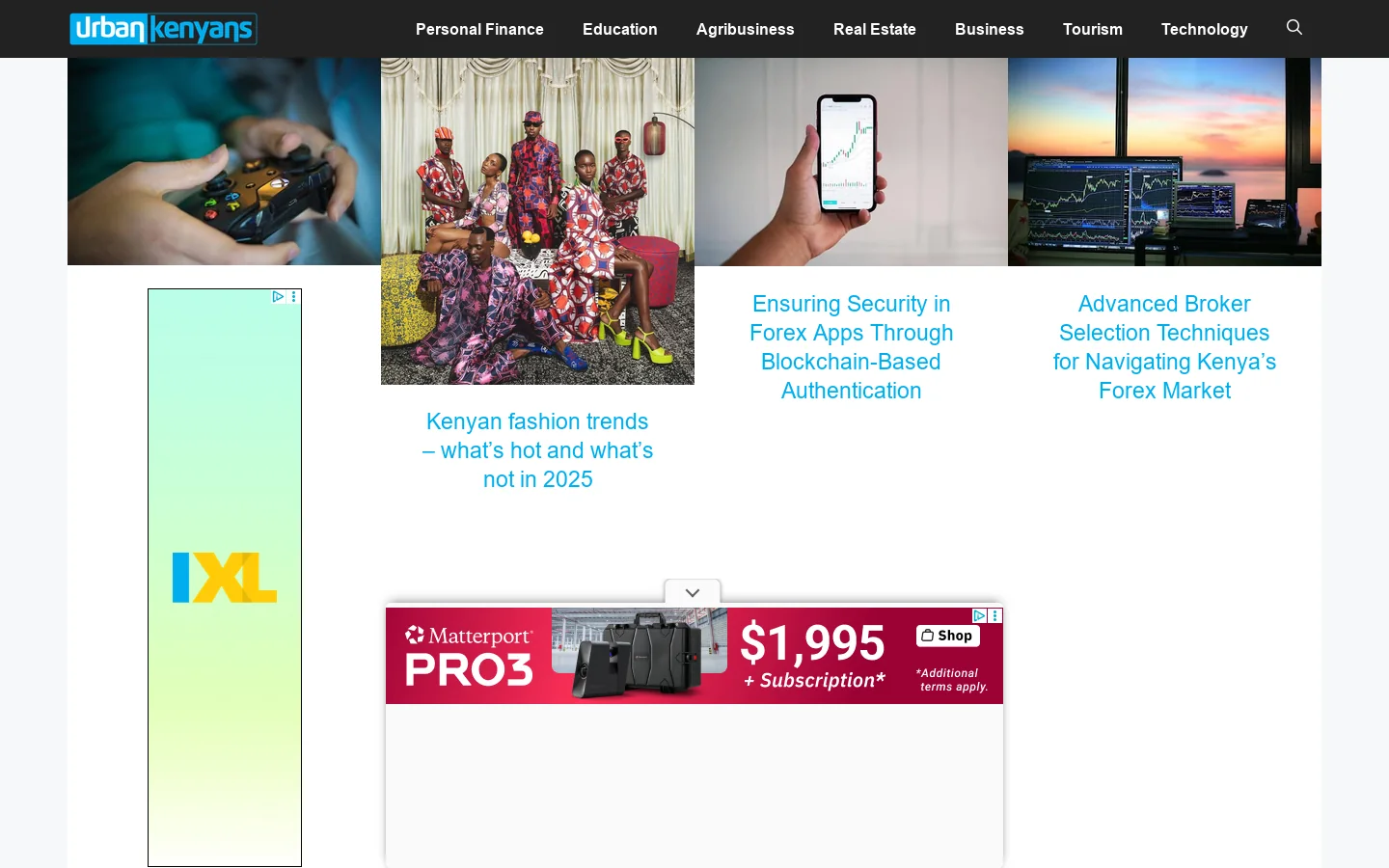 Urban Kenyans Homepage screenshot