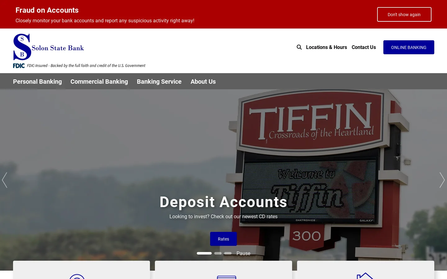 Solon State Bank Homepage screenshot