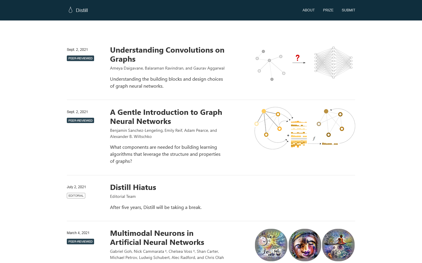 Distill Homepage screenshot
