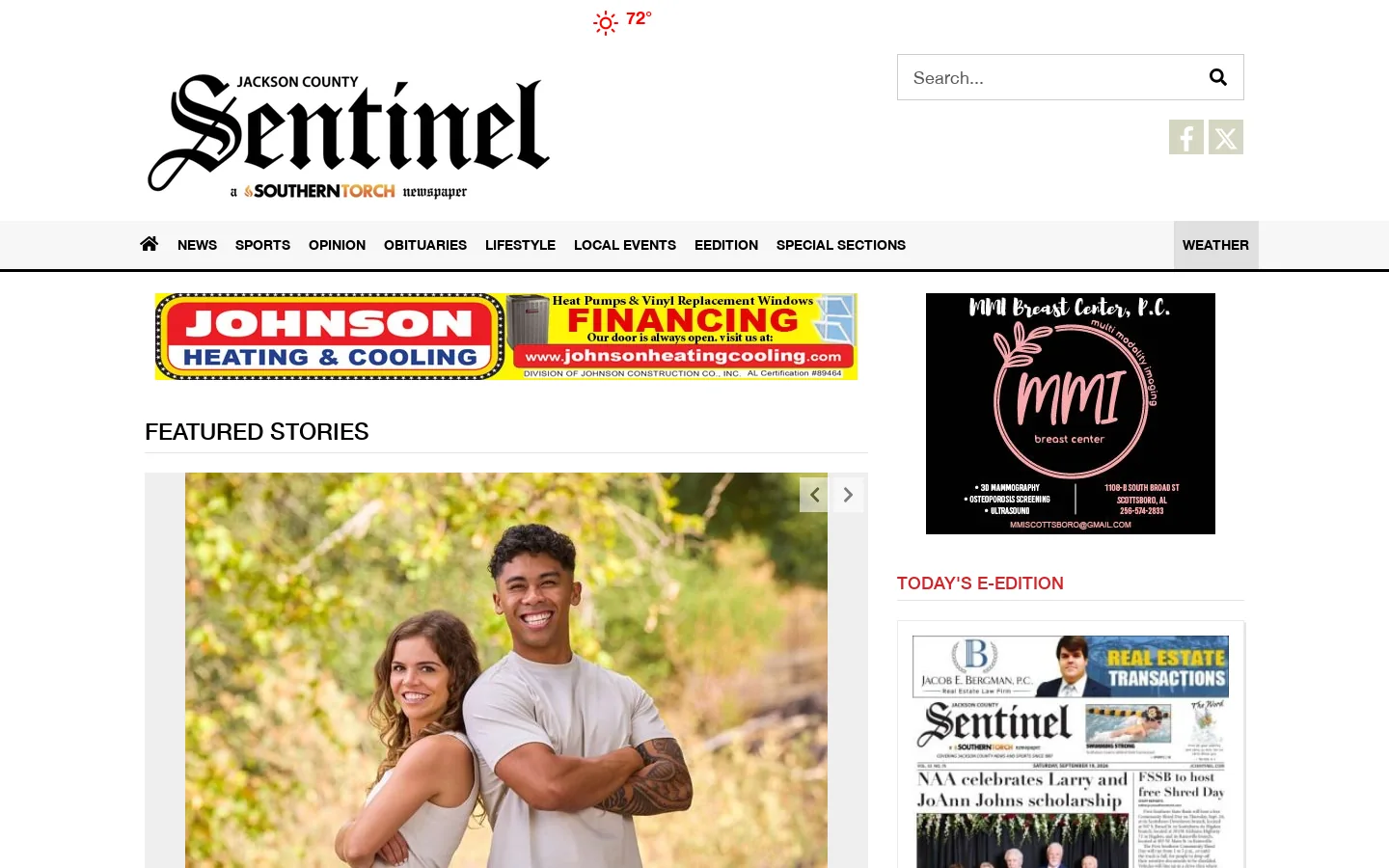 jcsentinel.com Homepage screenshot