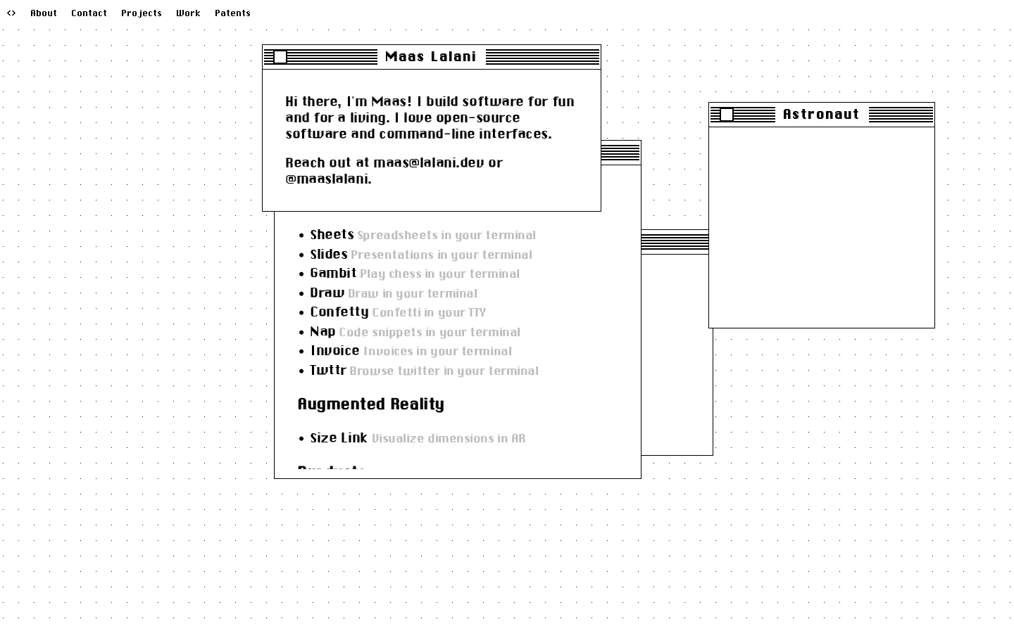 Maas Lalani Homepage screenshot