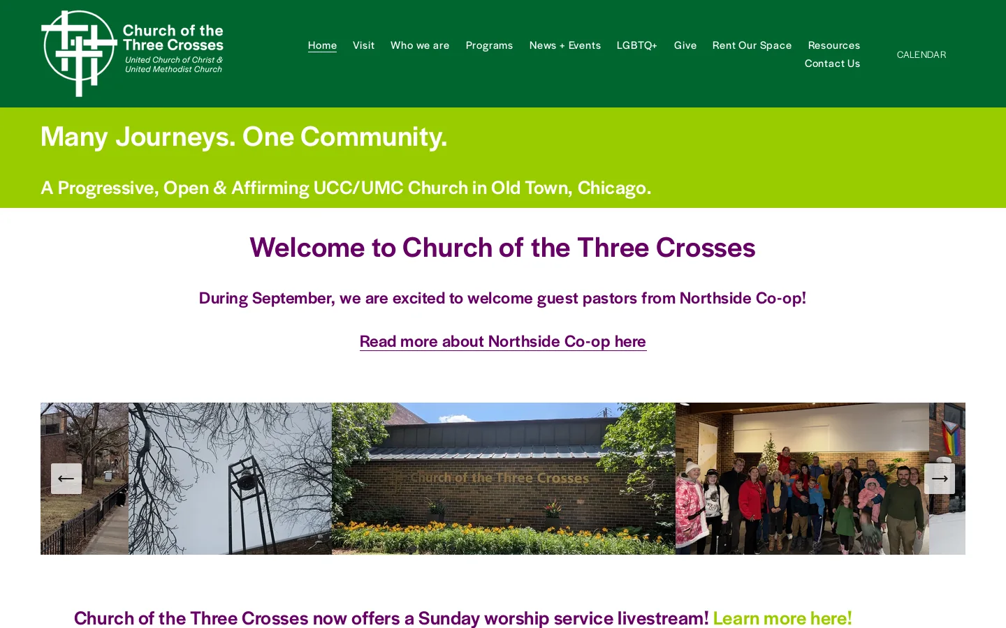 Church of the Three Crosses Homepage screenshot