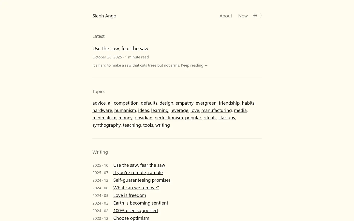 Steph Ango Homepage screenshot