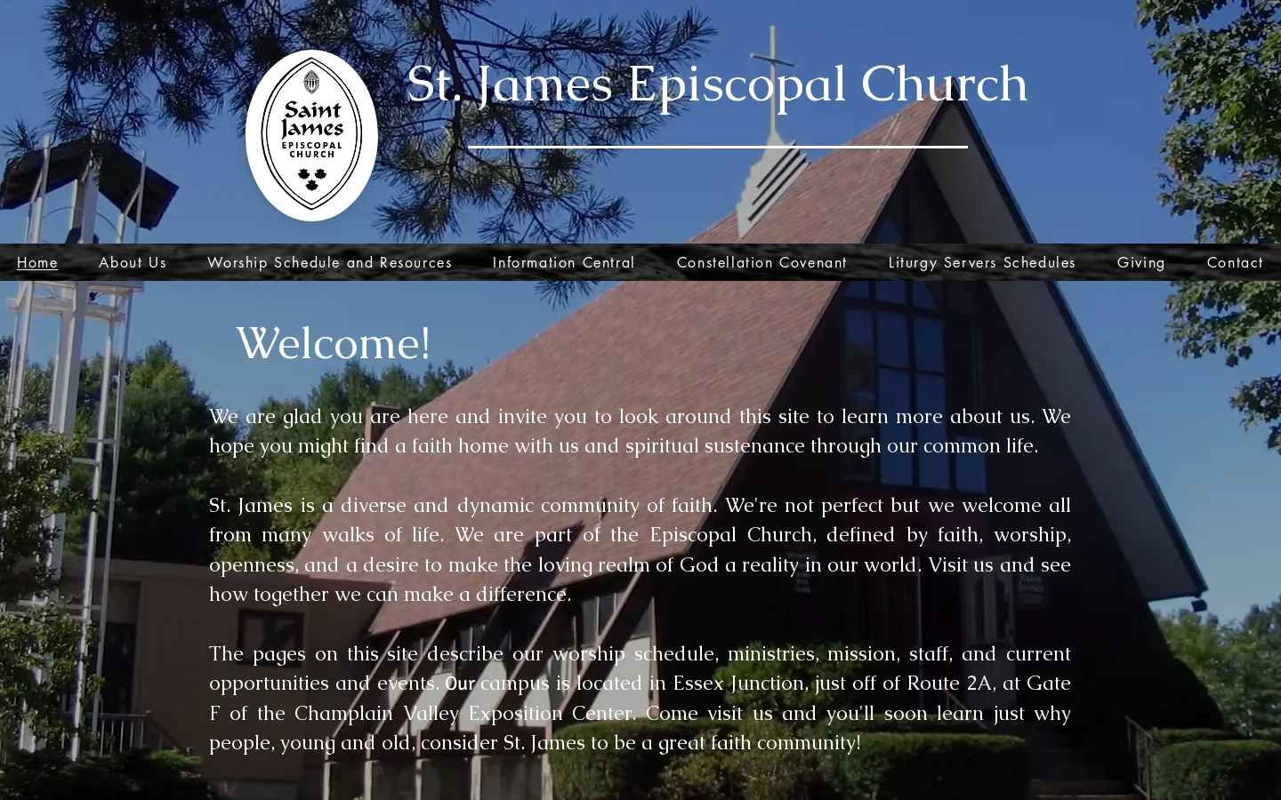 St. James Episcopal Church, Essex Junction Homepage screenshot