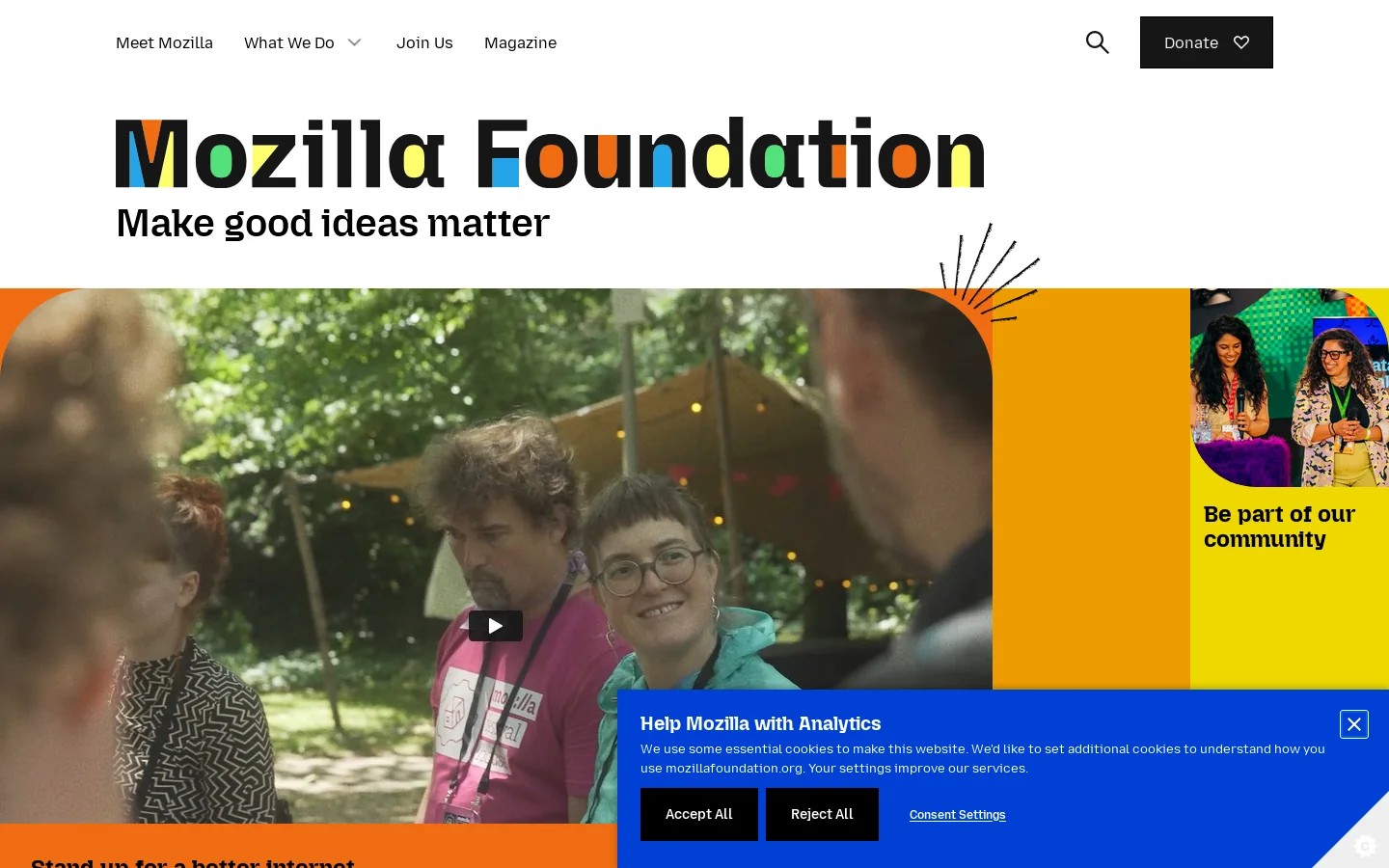 Mozilla Foundation Homepage screenshot