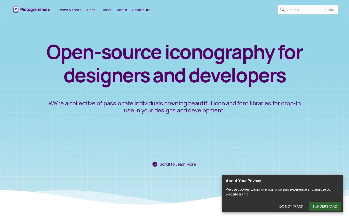 Pictogrammers Homepage screenshot