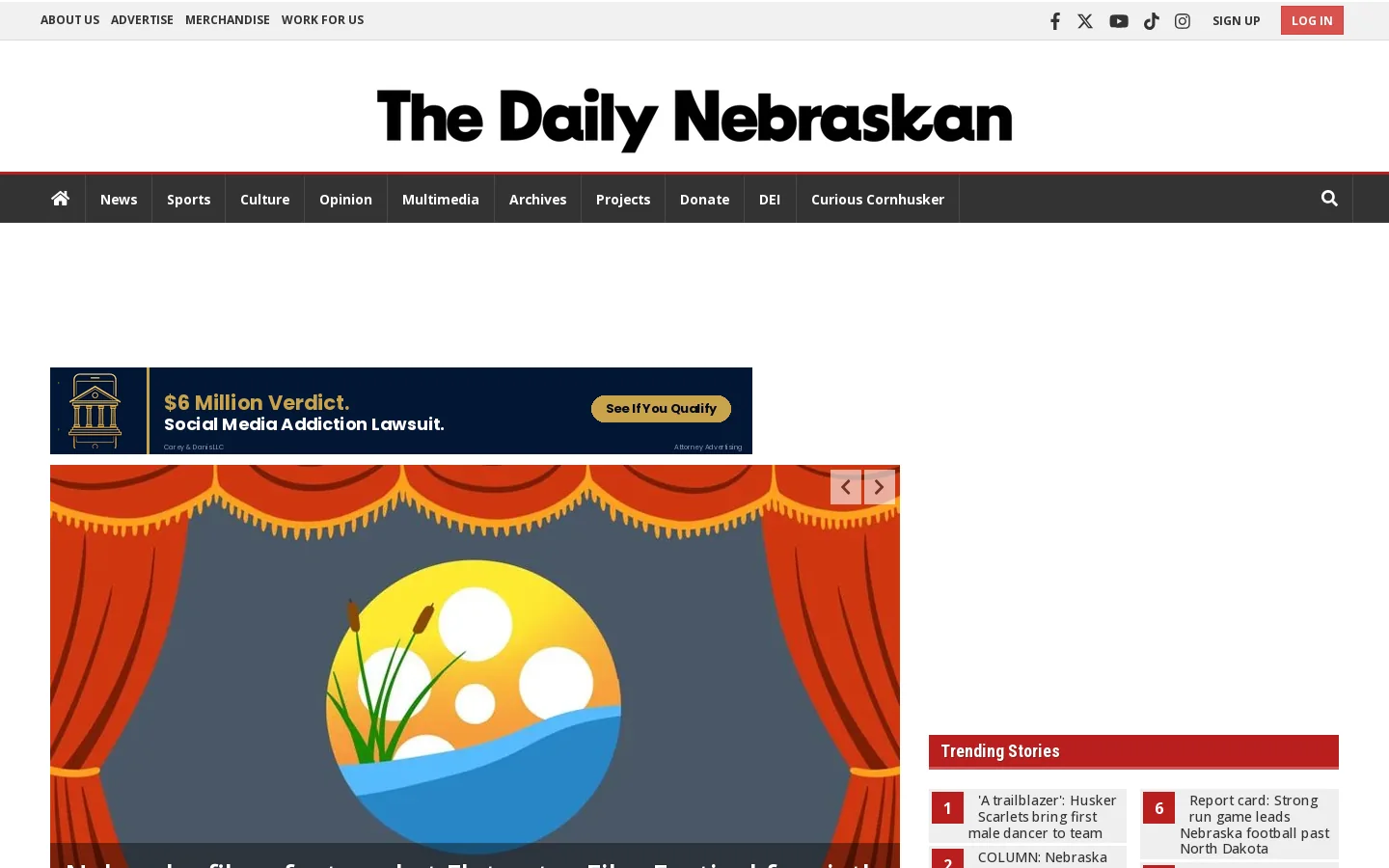 dailynebraskan.com Homepage screenshot