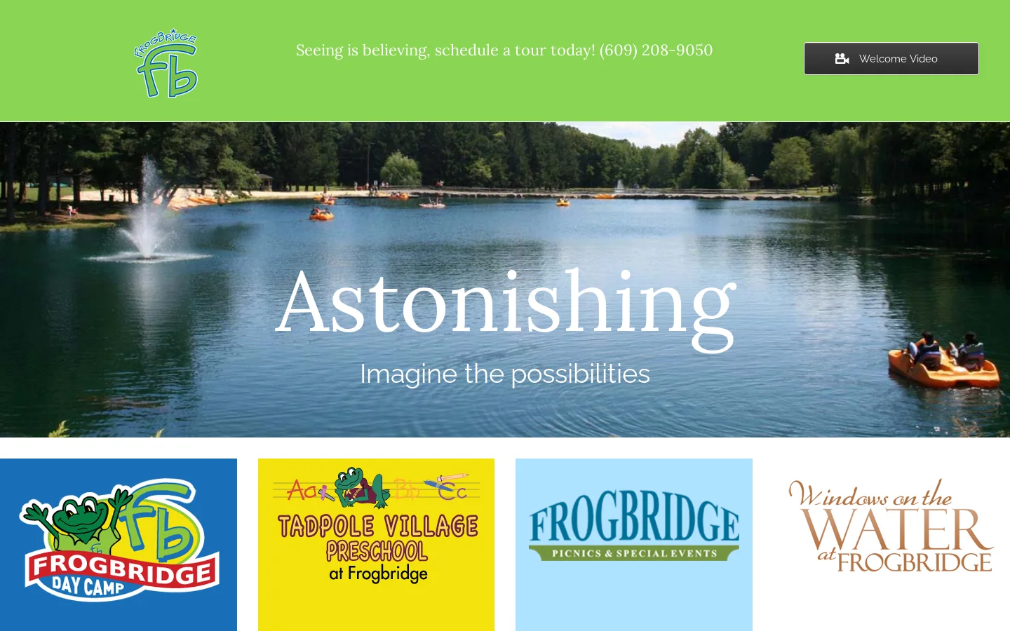 Frogbridge Day Camp Homepage screenshot