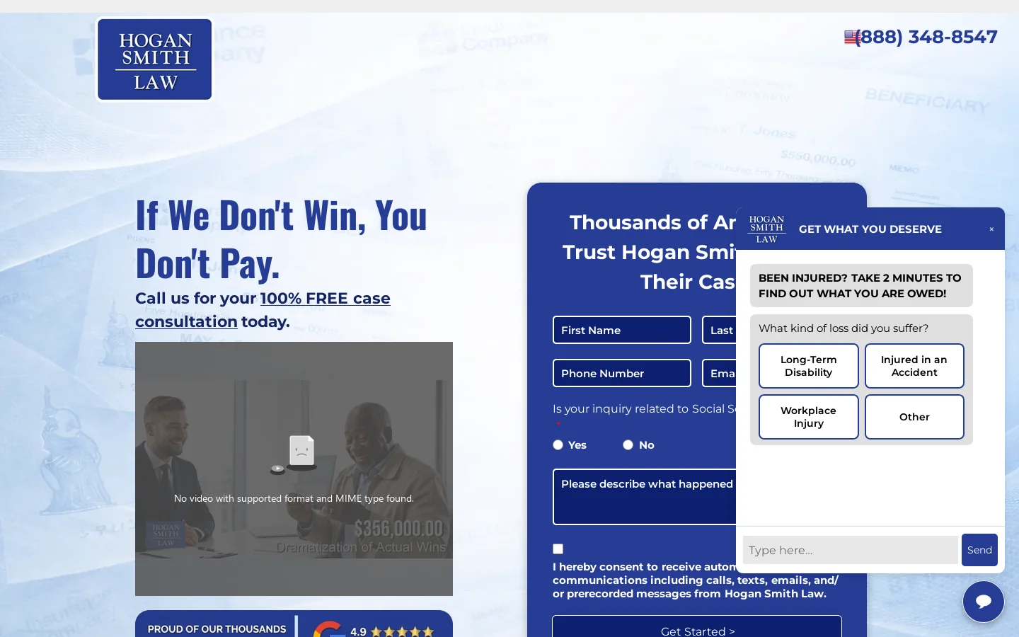 Personal Injury Attorney | United States Homepage screenshot