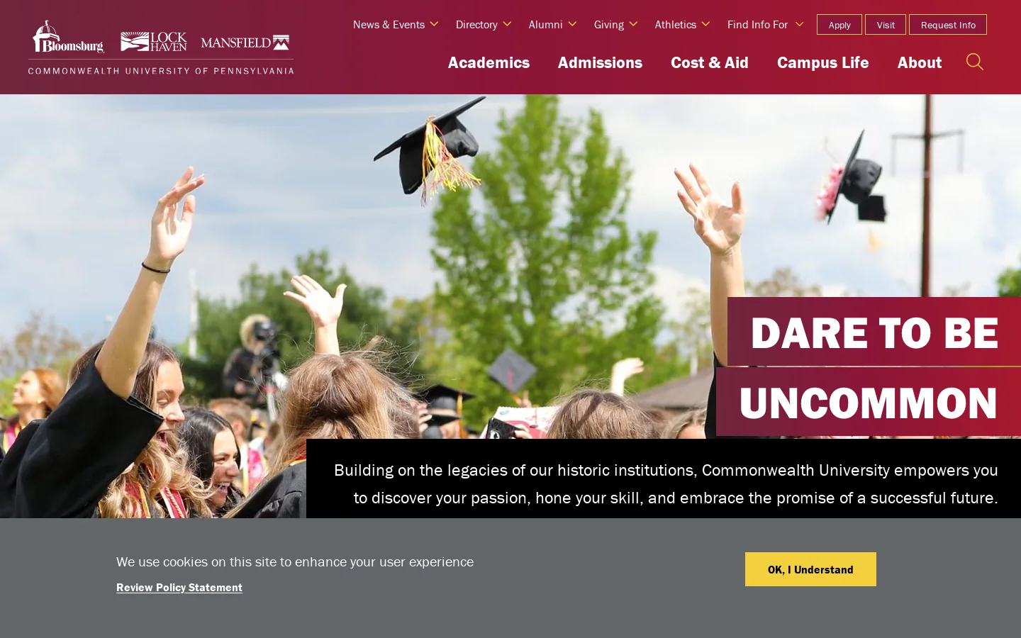 Commonwealth University of PA Homepage screenshot