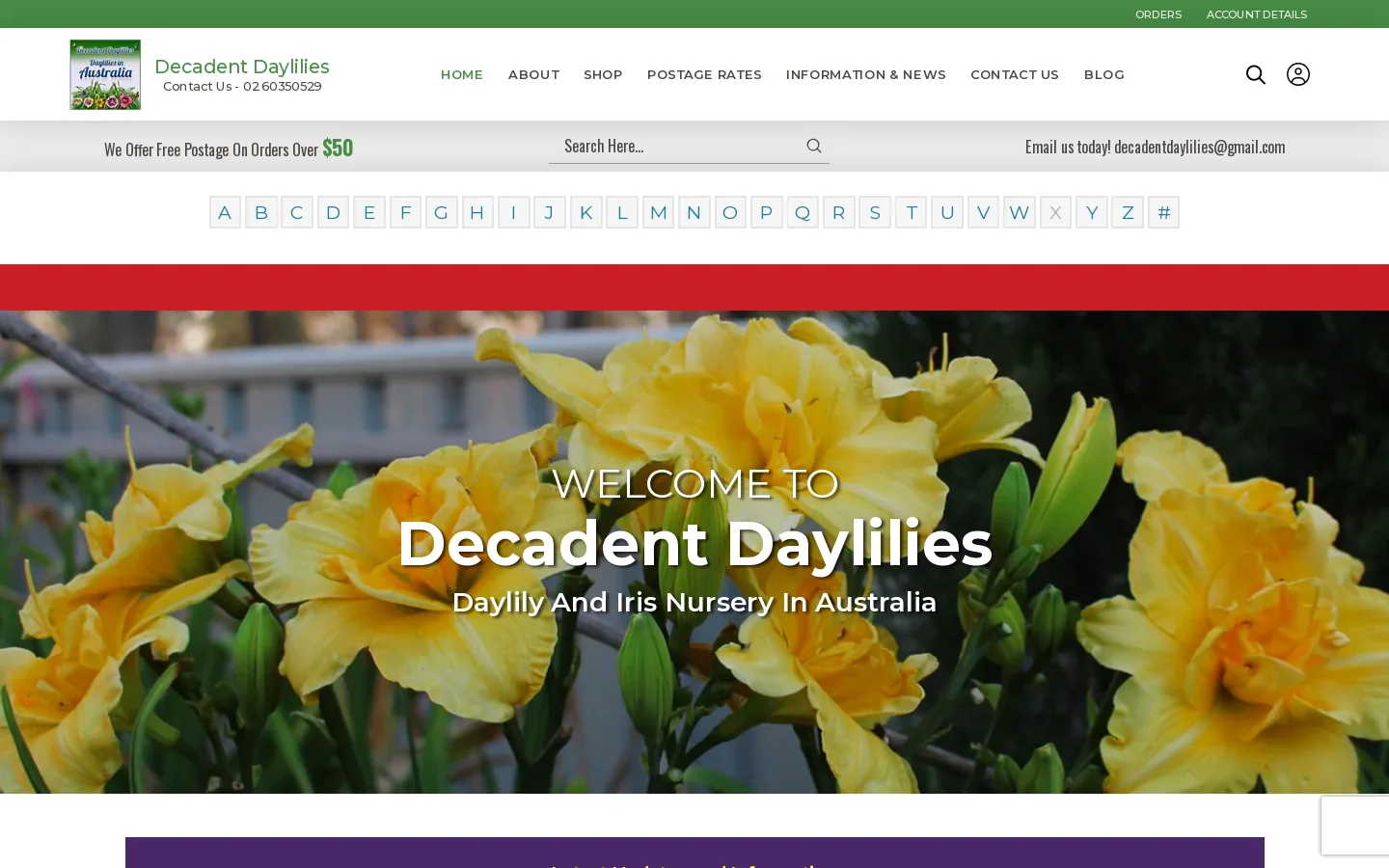 Decadent Daylilies Nursery Homepage screenshot