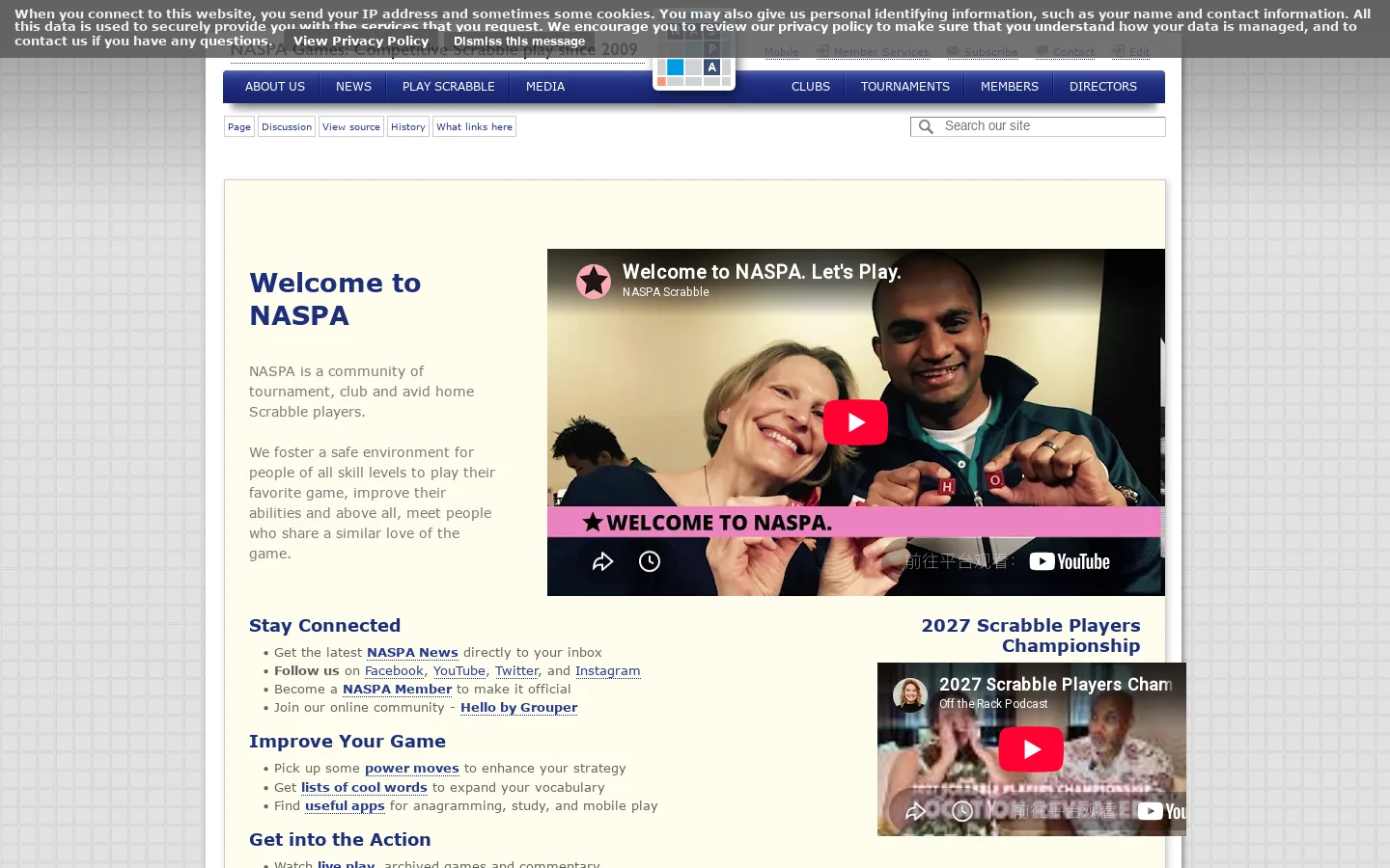 Welcome to NASPAWiki - NASPAWiki Homepage screenshot