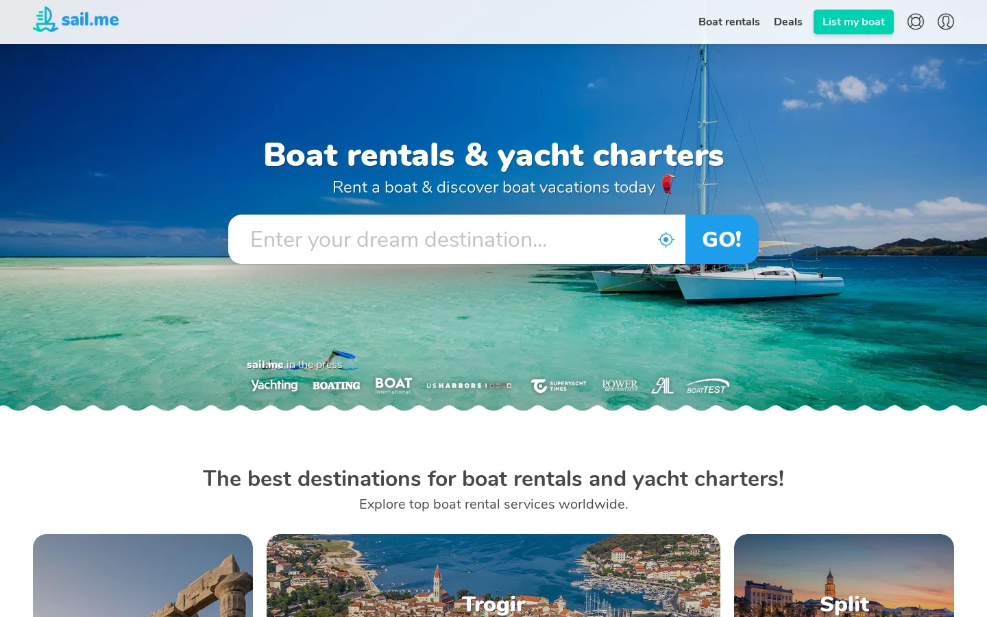 sail.me Homepage screenshot