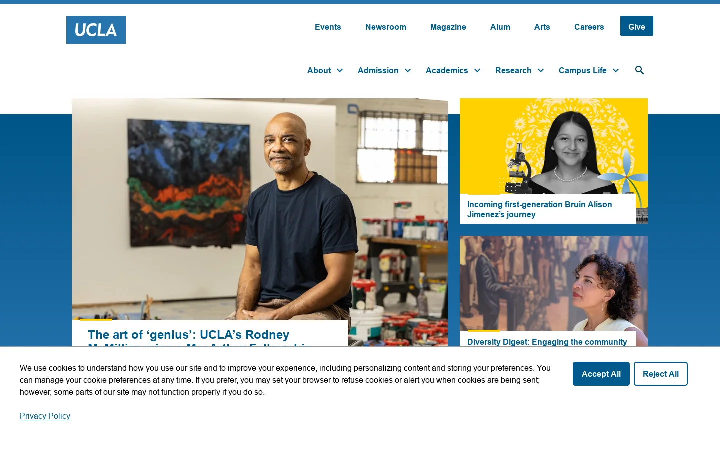 UCLA Homepage screenshot