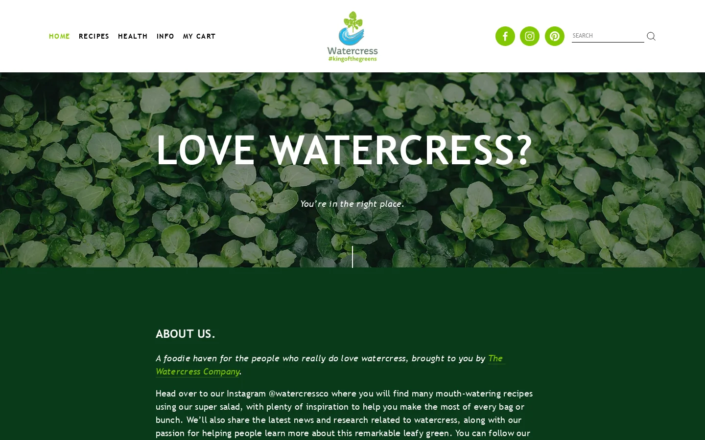 Watercress Homepage screenshot