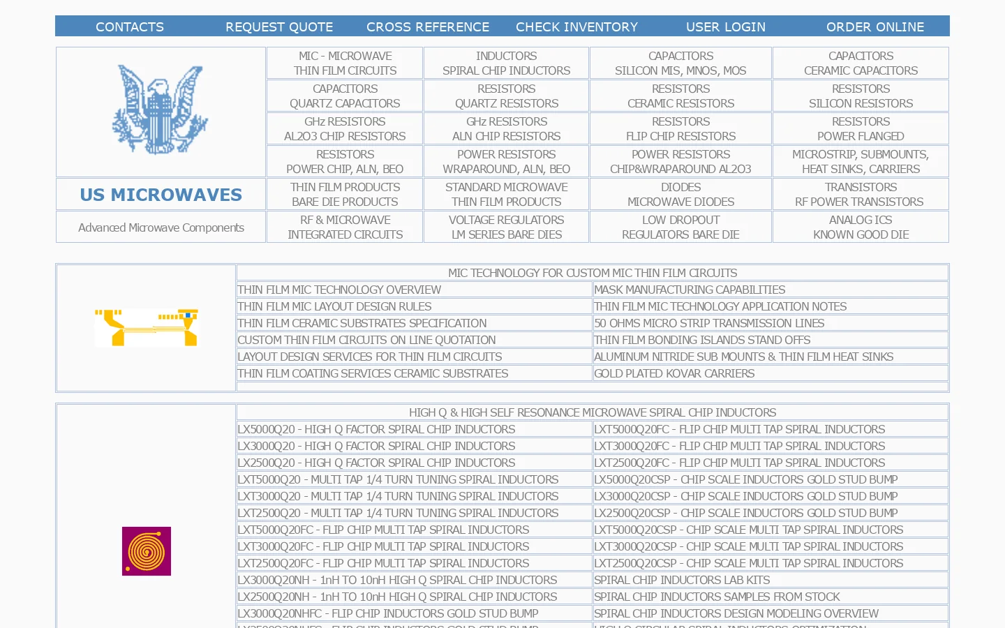 US Microwaves Homepage screenshot