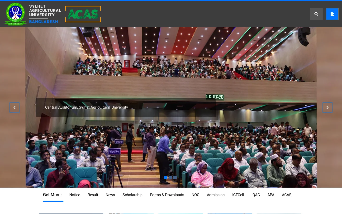 SAU Homepage screenshot