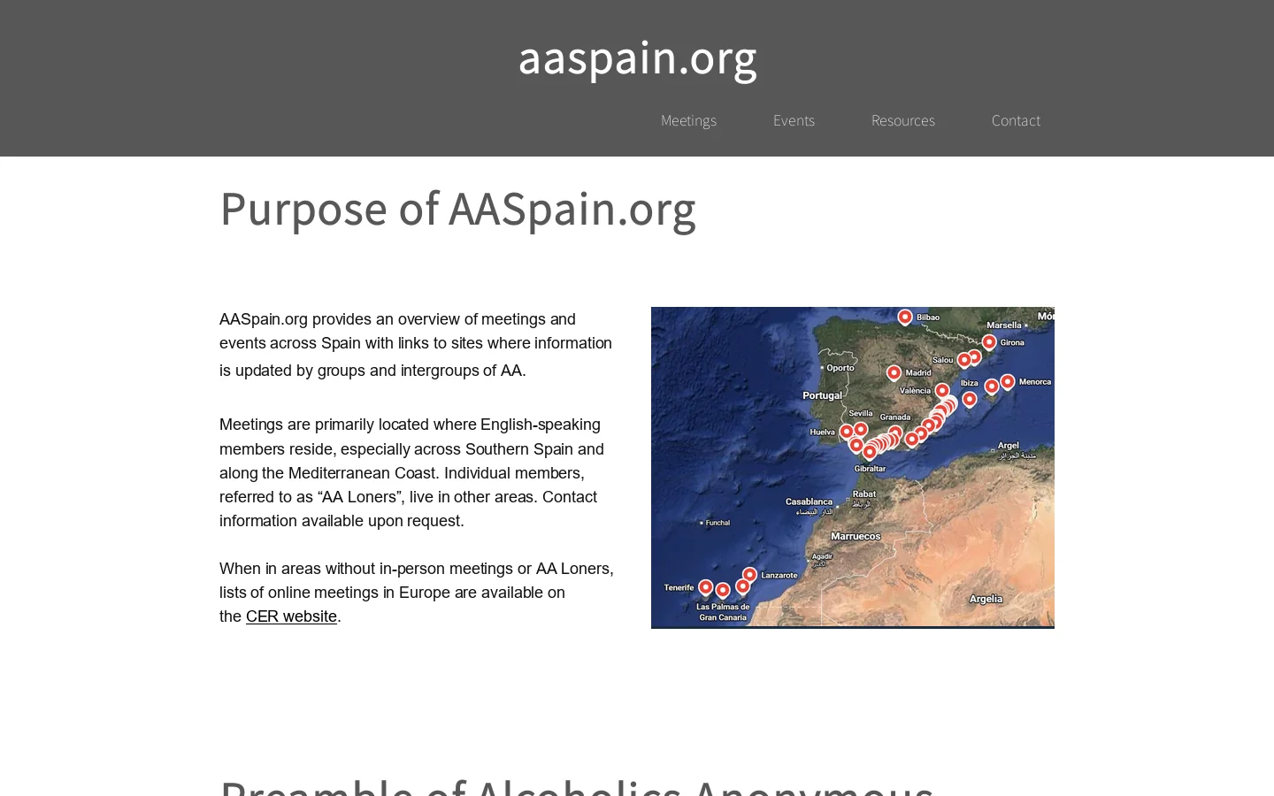 aaspain.org Homepage screenshot