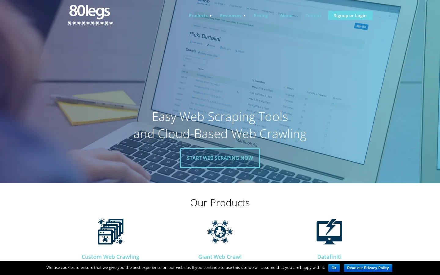 80legs Homepage screenshot