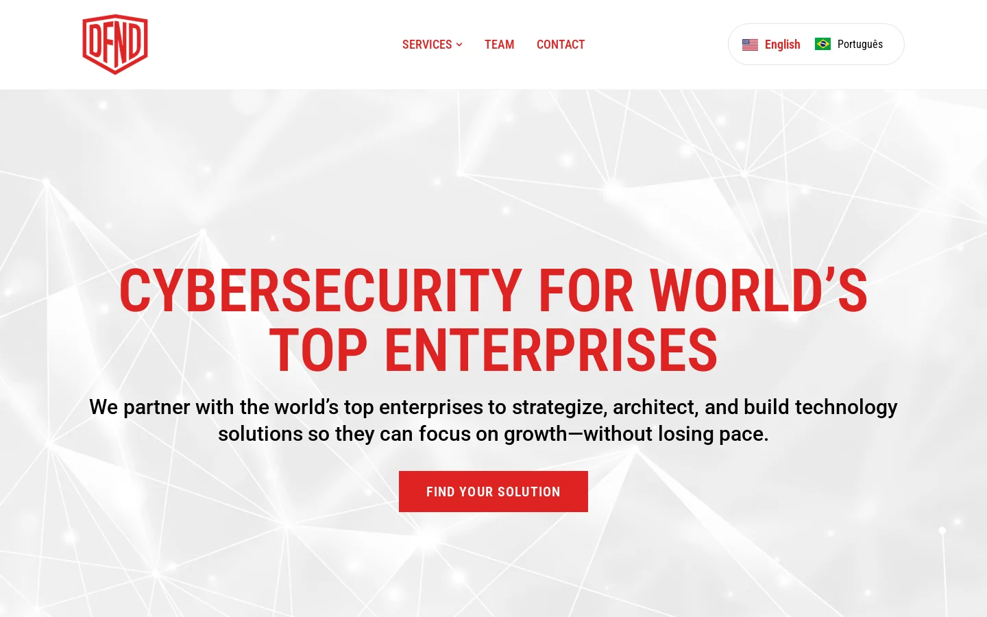DFND Security Homepage screenshot
