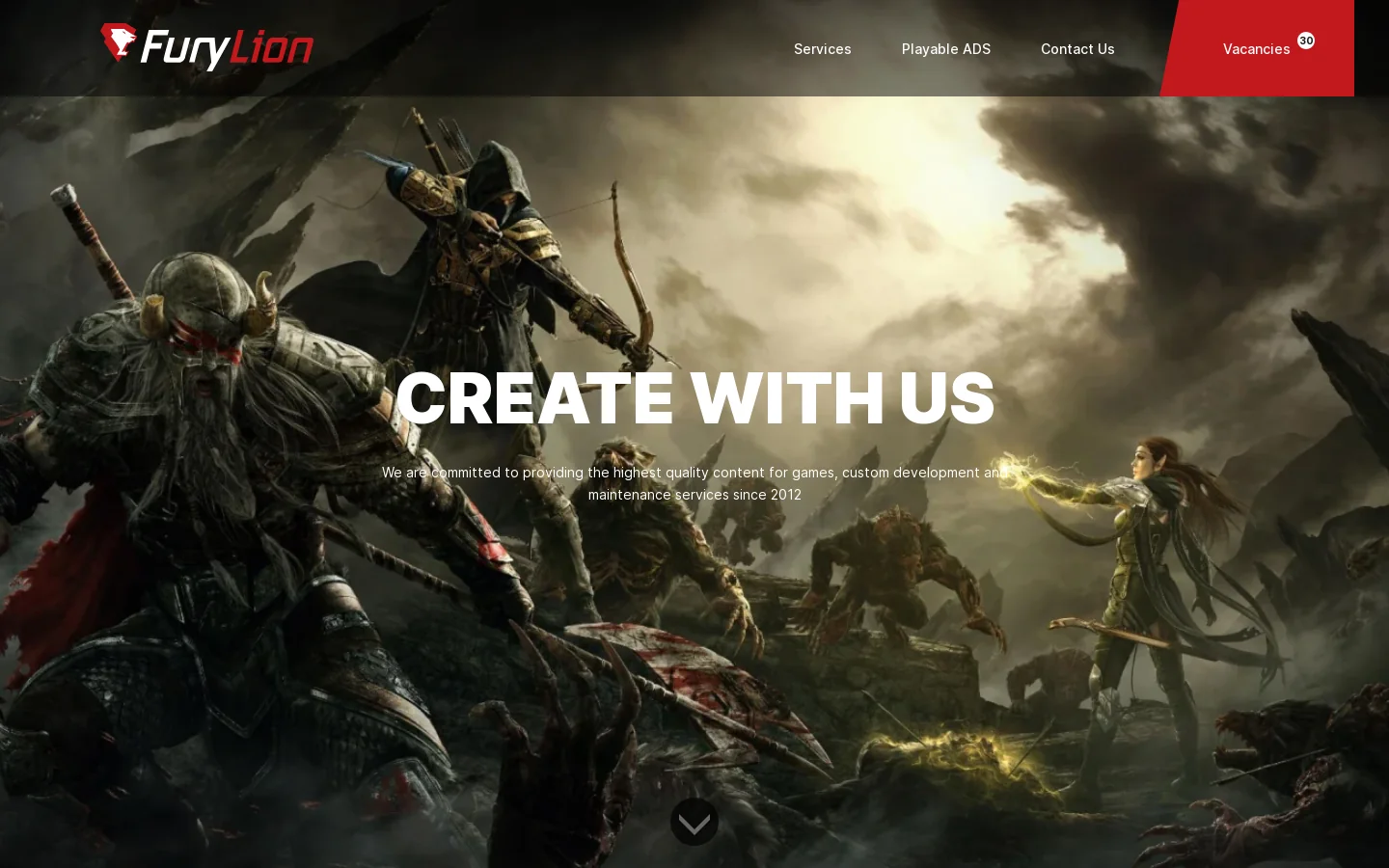 FuryLion Homepage screenshot