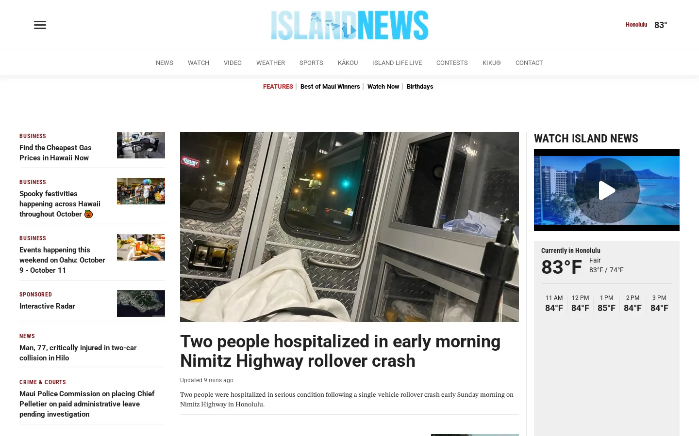 KITV 4 Island News Homepage screenshot