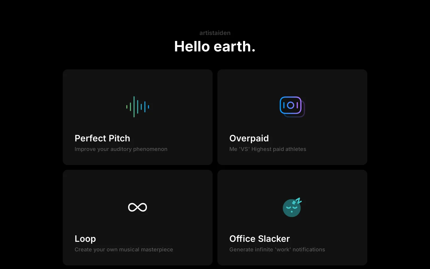artistaiden Homepage screenshot