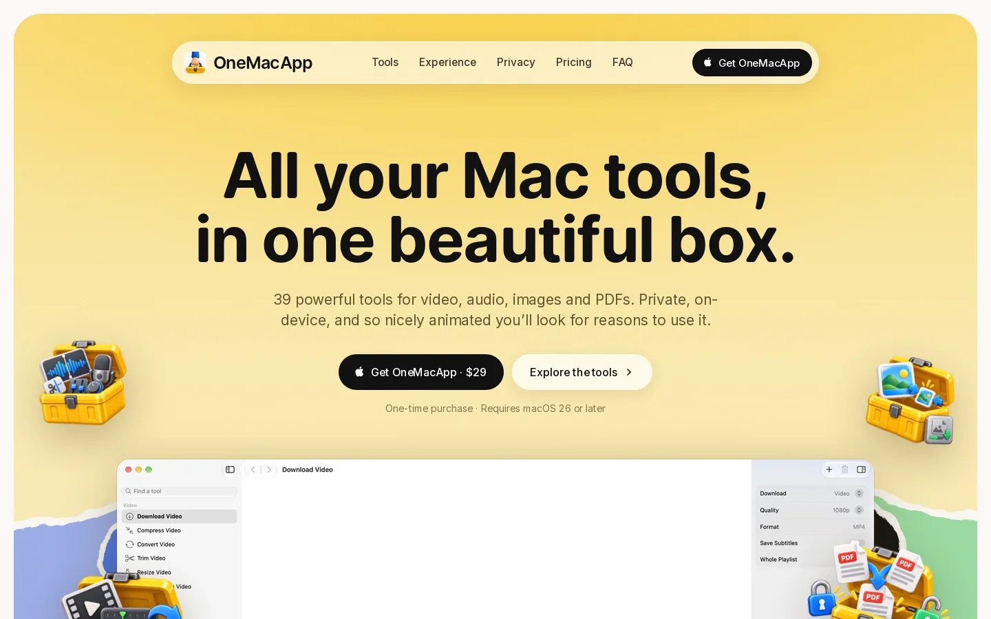 OneMacApp Homepage screenshot