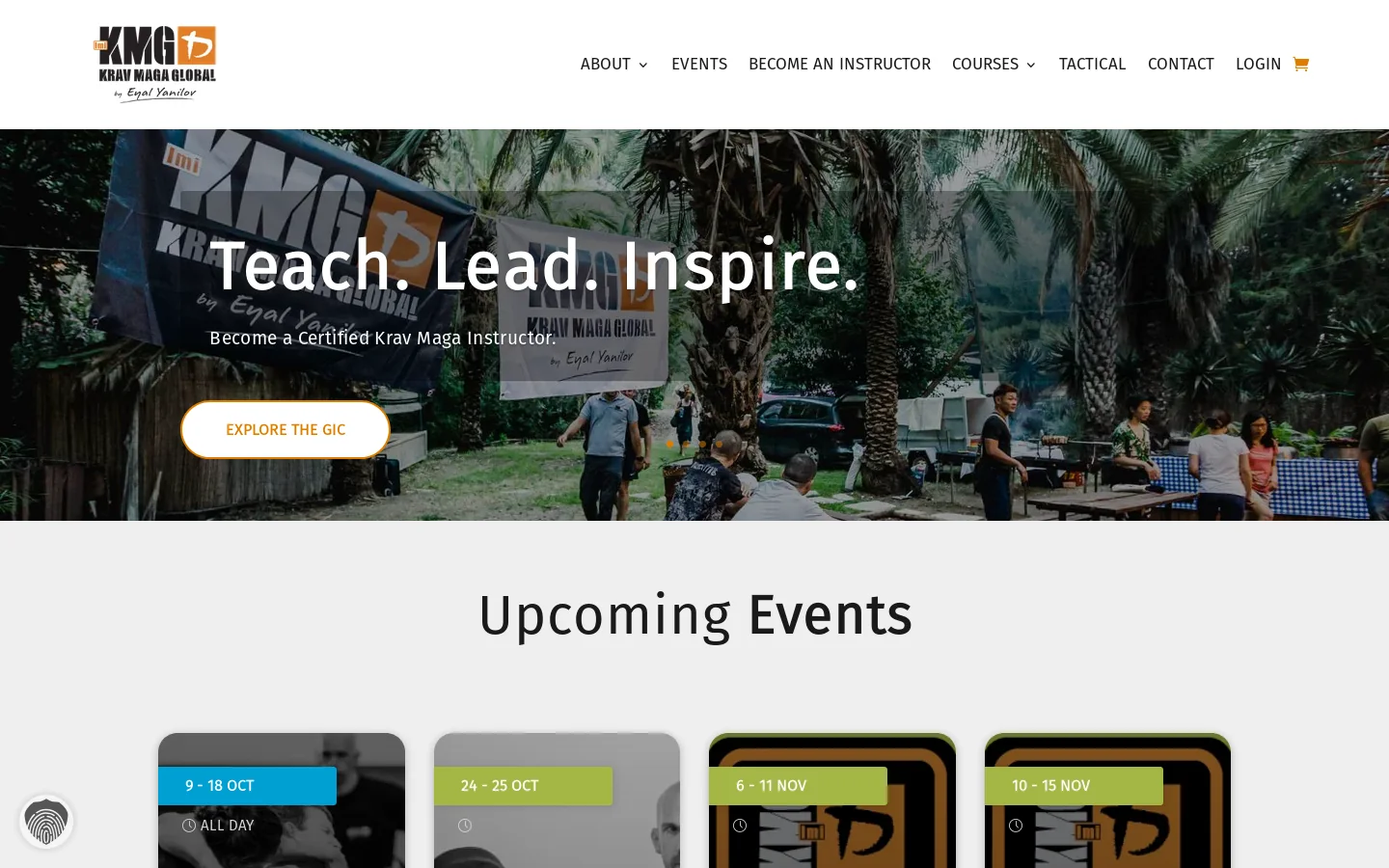 Krav Maga Global Homepage screenshot