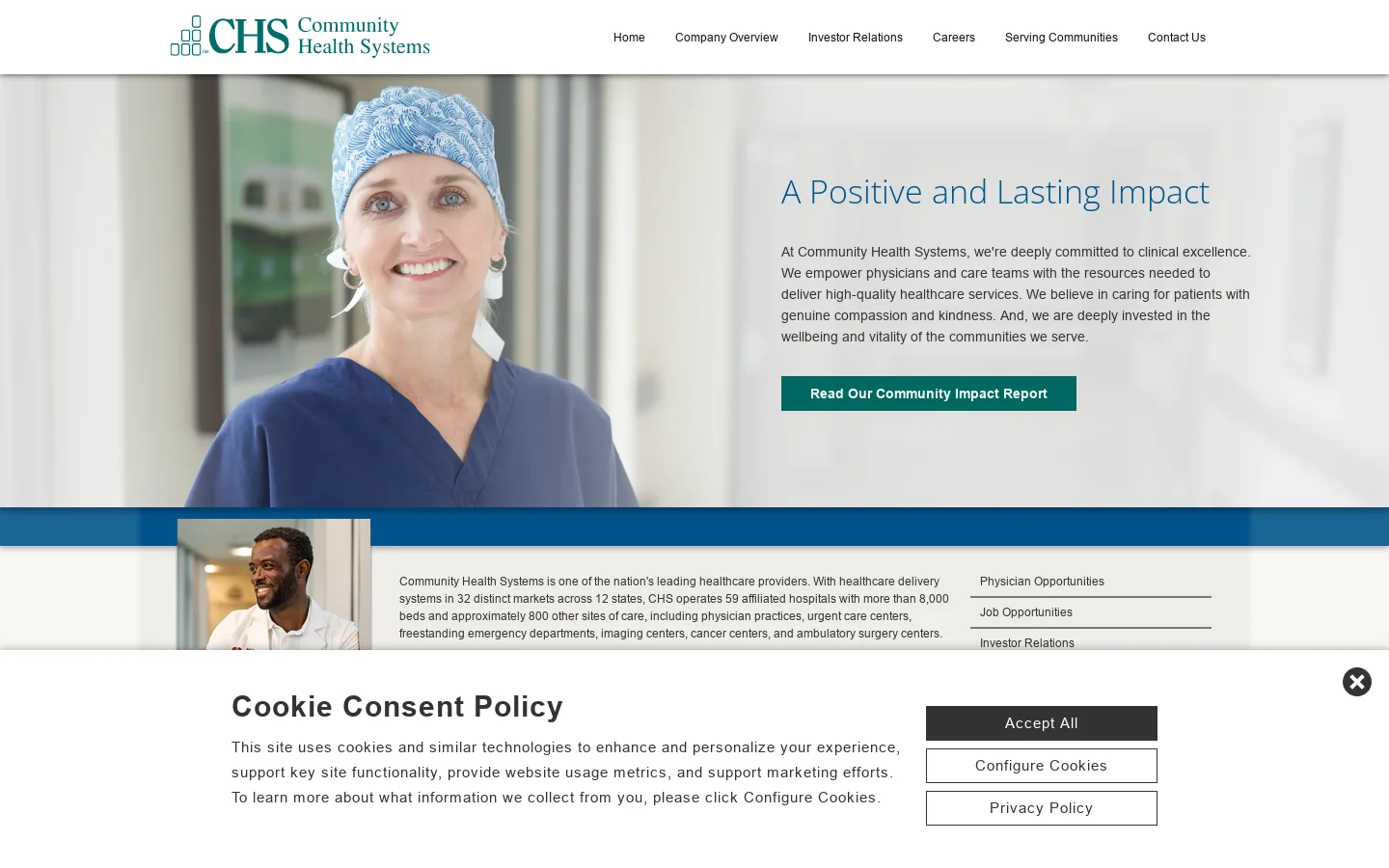 Welcome - Community Health Systems (CHS) - Franklin, TN Homepage screenshot