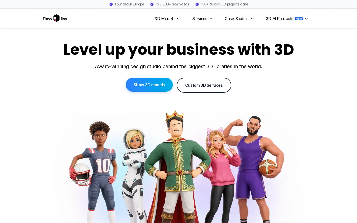 ThreeDee Homepage screenshot