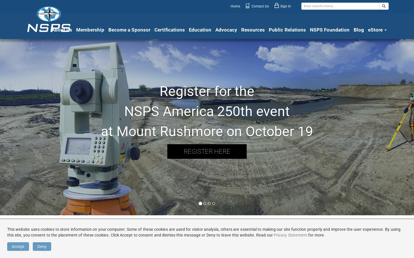 National Society of Professional Surveyors Homepage screenshot