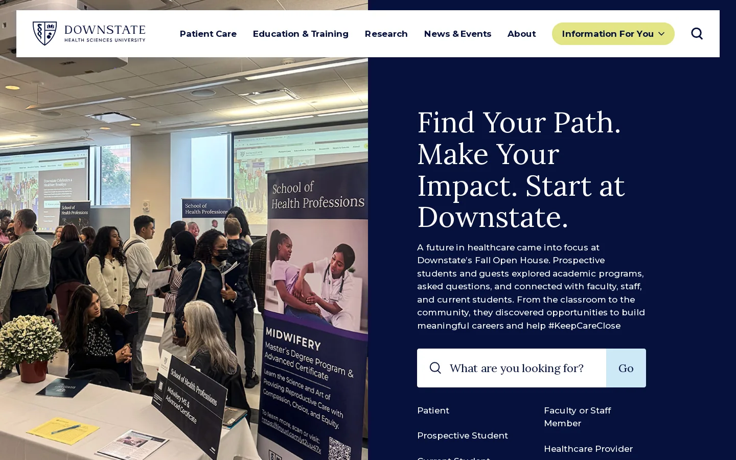 SUNY Downstate Health Sciences University Homepage screenshot