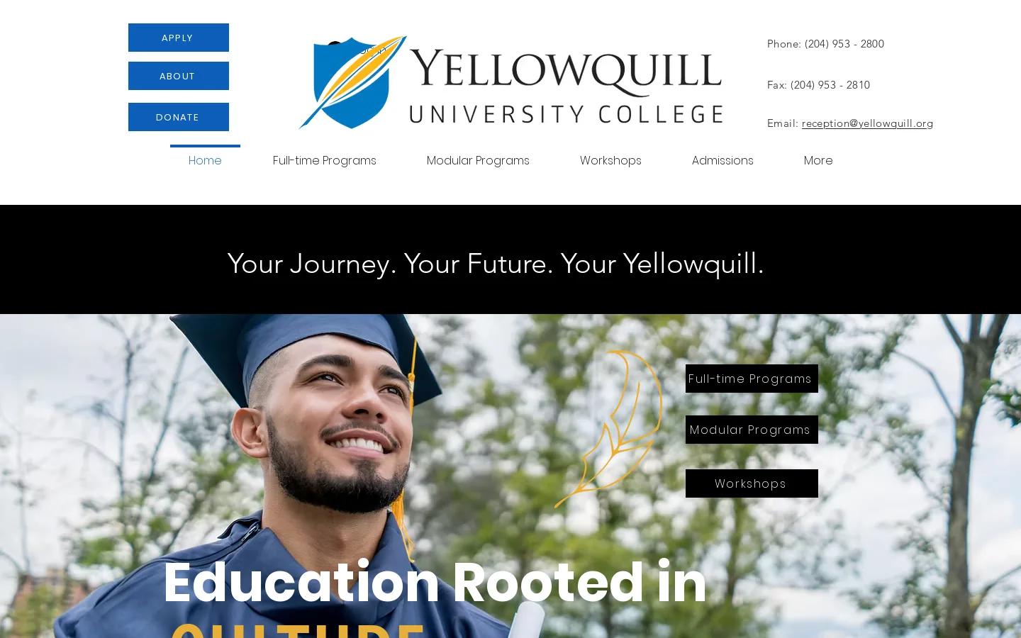 Yellowquill Homepage screenshot
