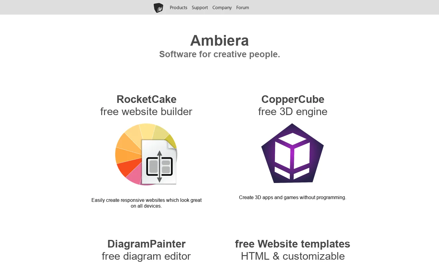 Ambiera e.U. Software Development Homepage screenshot
