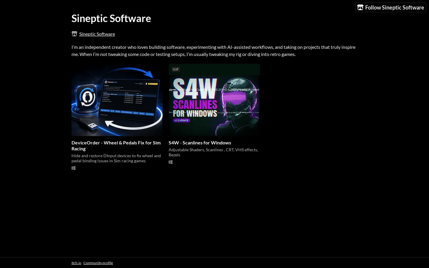 Sineptic Software Homepage screenshot