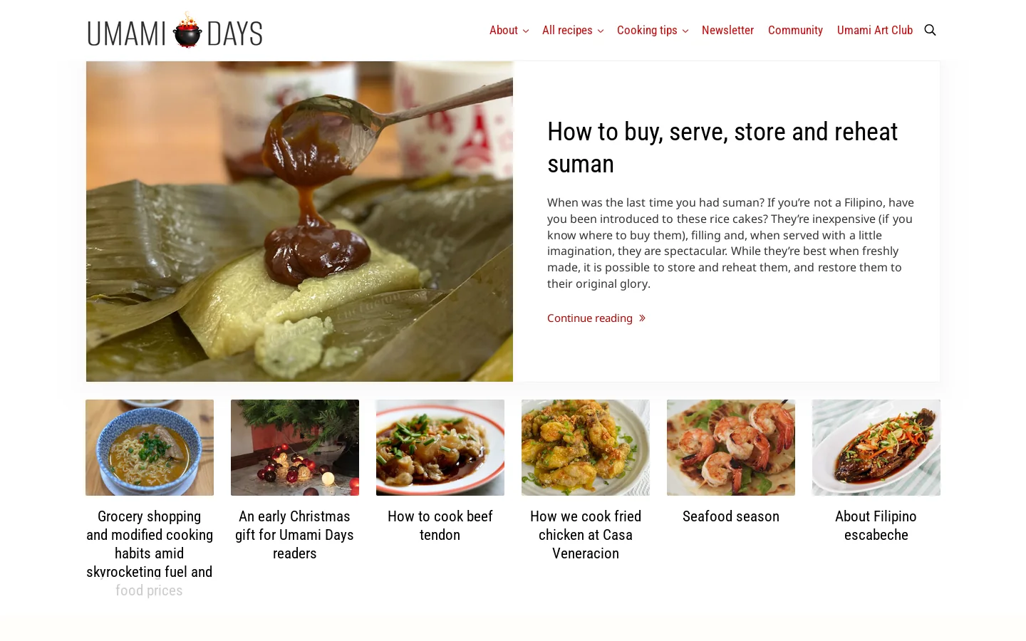 Umami Days Homepage screenshot