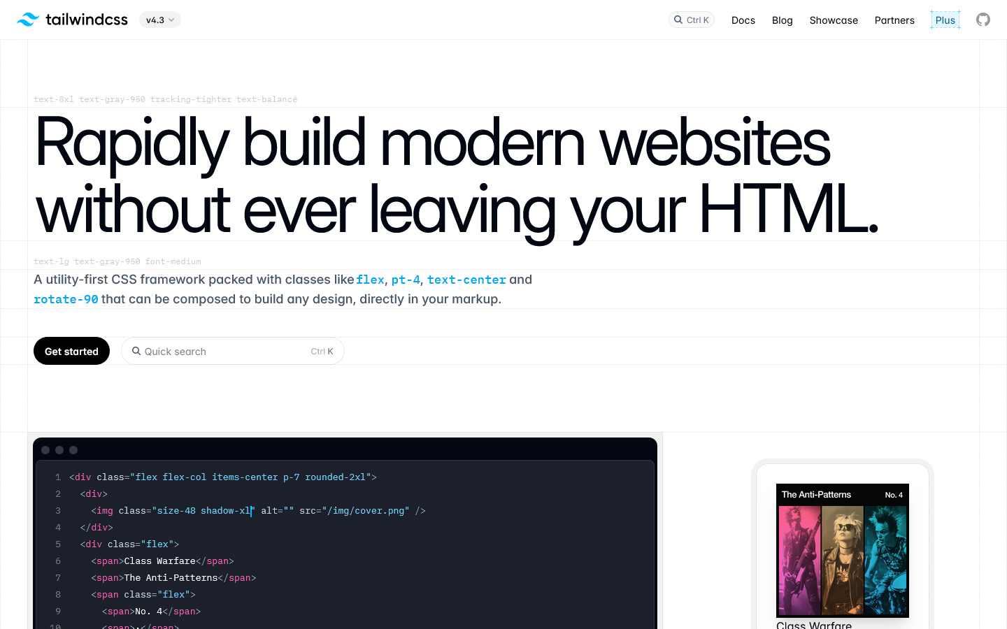 Tailwind CSS Homepage screenshot