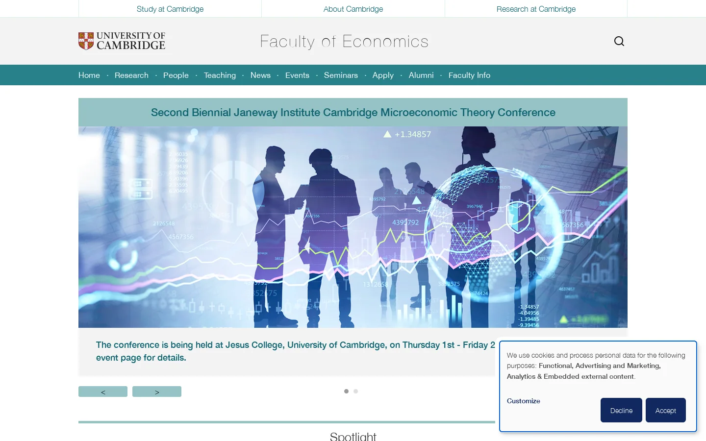 Welcome to the Faculty of Economics | Faculty of Economics Homepage screenshot