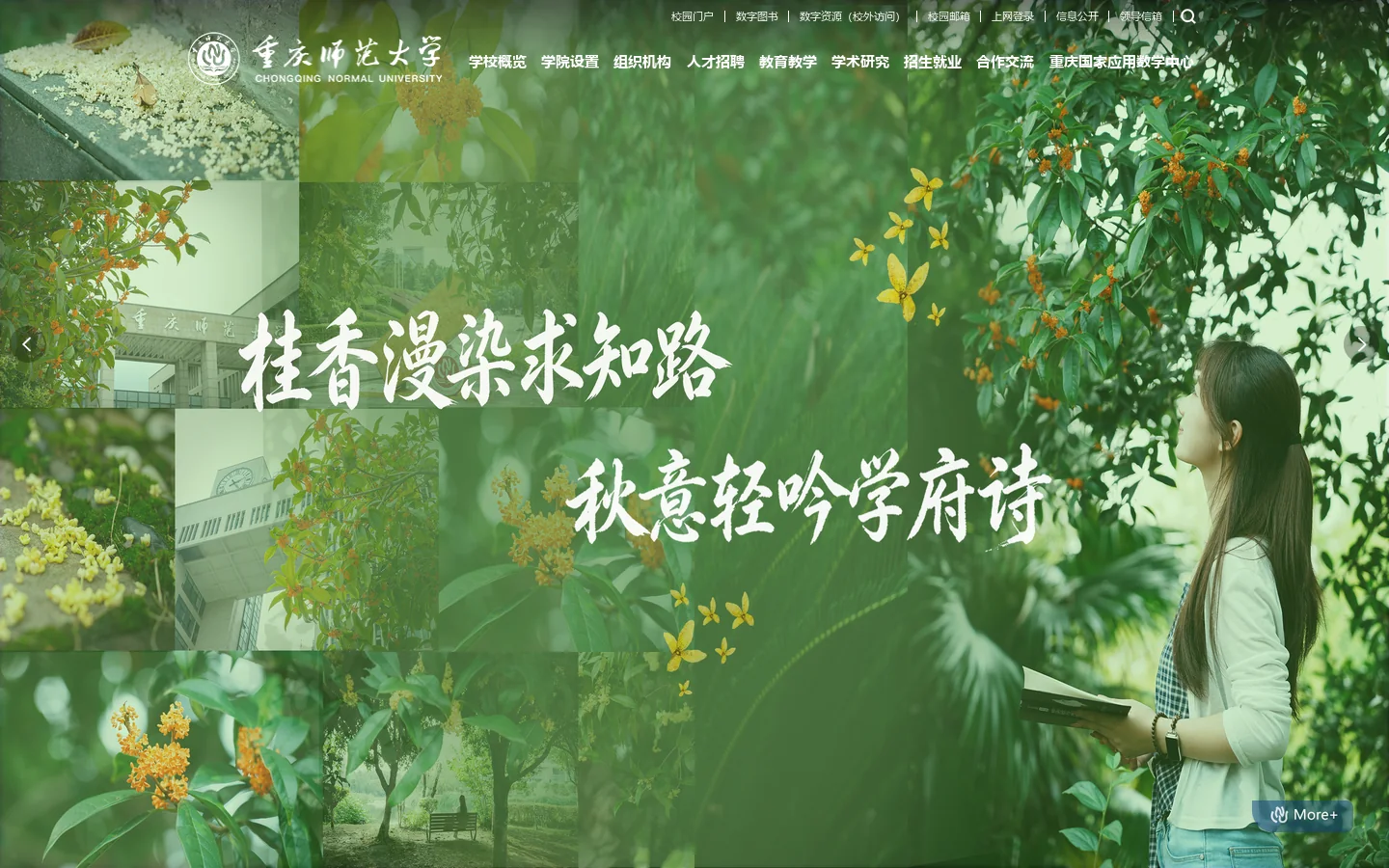 重庆师范大学 Homepage screenshot