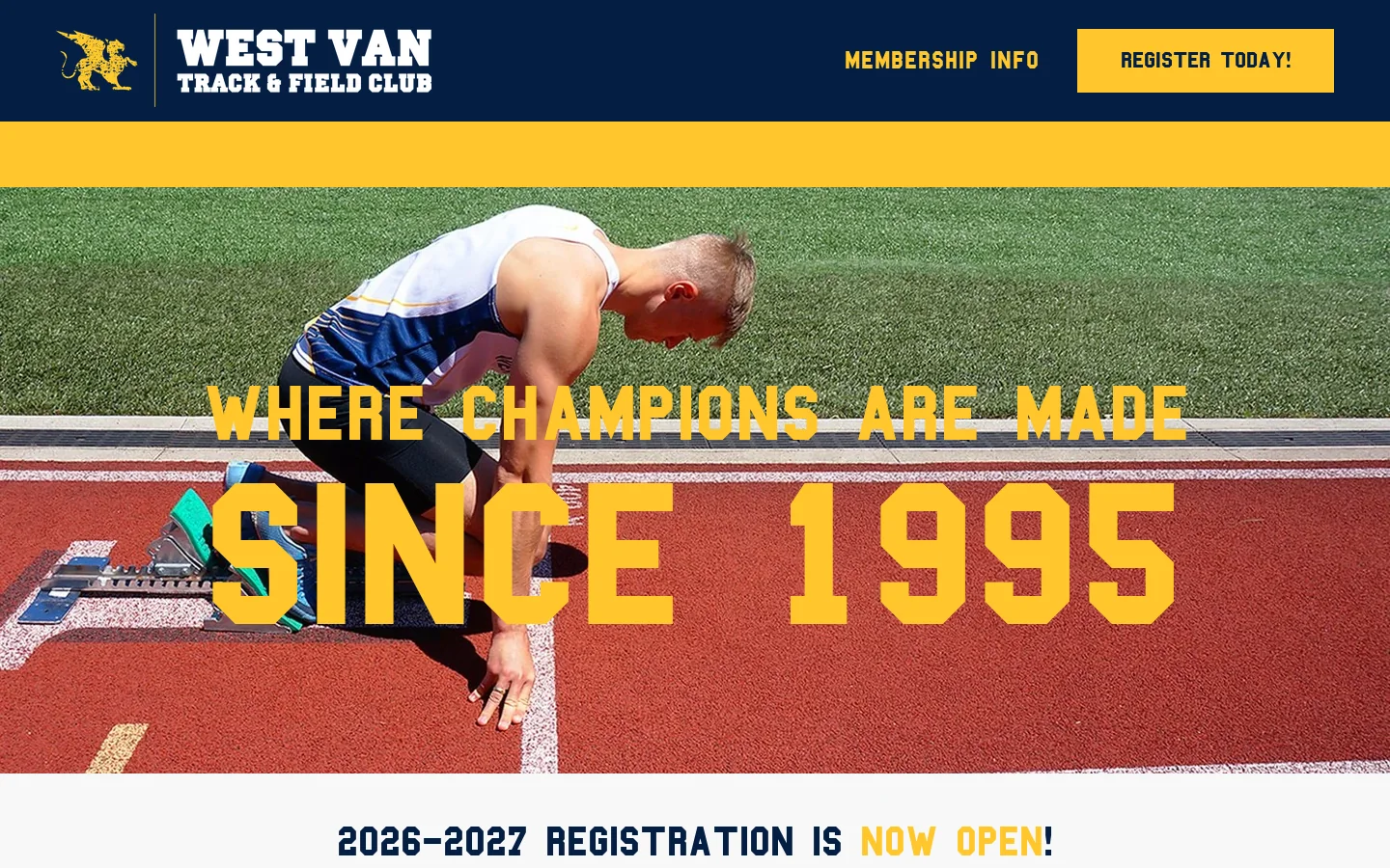 WEST VANCOUVER TRACK & FIELD CLUB Homepage screenshot