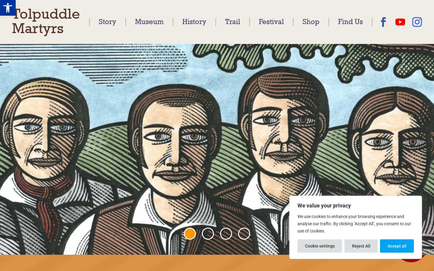 Tolpuddle Martyrs Homepage screenshot